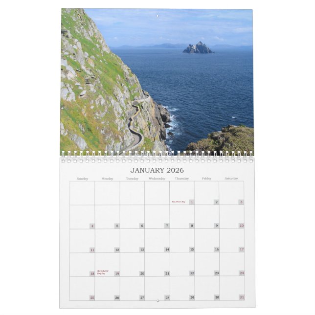 Calendário de Skellig Michael (Jan 2026)