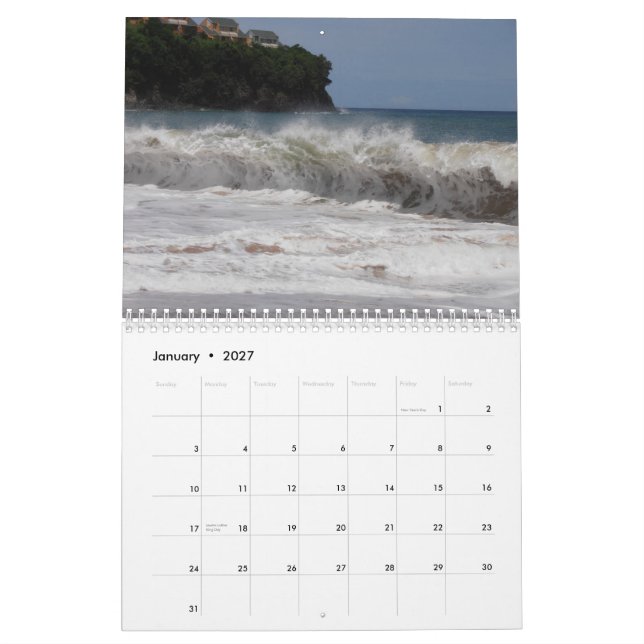 Calendário de St Lucia (Jan 2027)