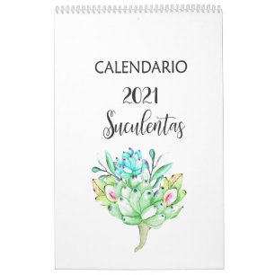Calendário de suculações em espanhol