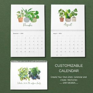 Calendário de Suculentas e Folhas em Aquarela 2026