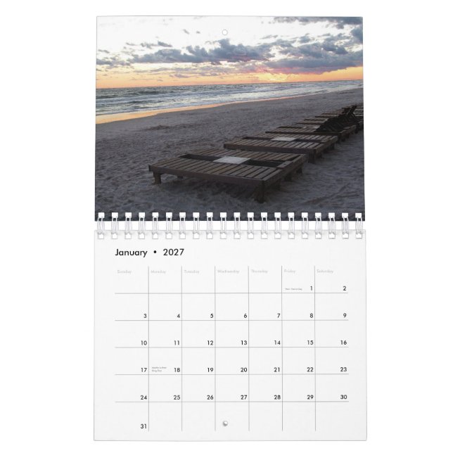 Calendário de Sun e de surf (Jan 2027)