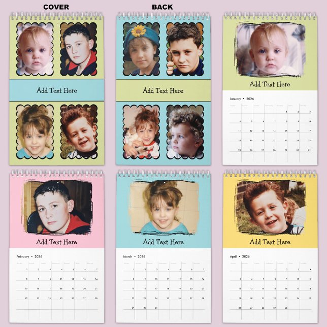 Calendário de texto personalizado com 20 fotos (Criador carregado)