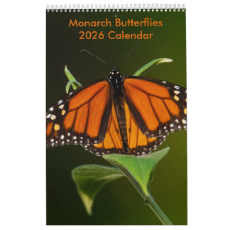 Calendário de Uma Página de Borboletas Monarca
