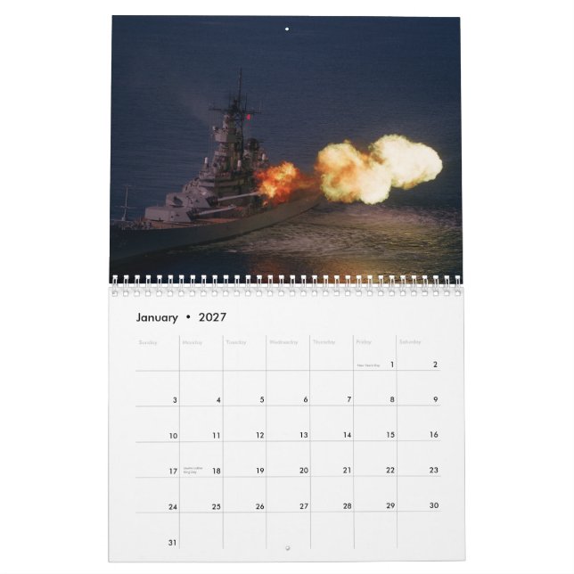 Calendário de USS Wisconsin - 2013 (Jan 2027)