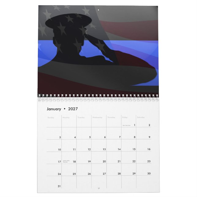 Calendário de Valores de Linha Azul Fino (Jan 2027)
