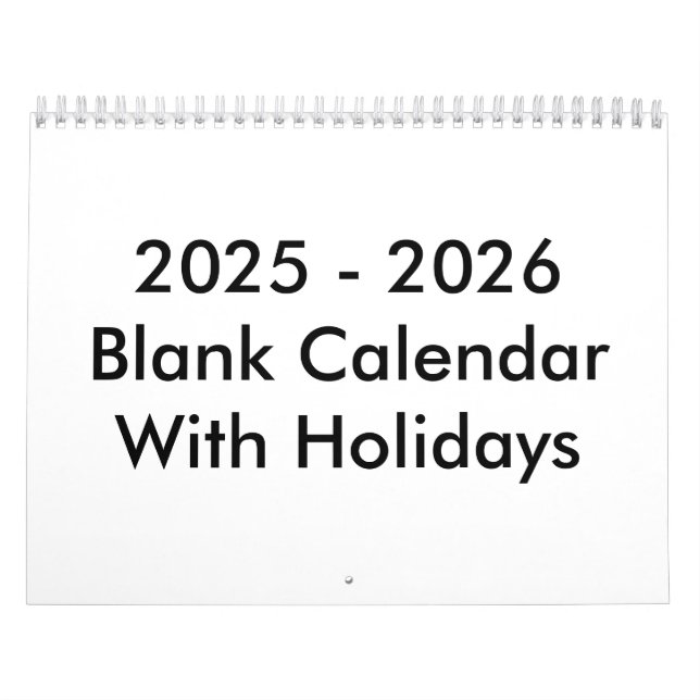 Calendário de Vazio 24 Meses 2025-2026 Com Feriado (Capa)
