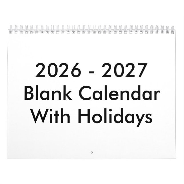 Calendário de Vazio 24 Meses 2026-2027 Com Feriado (Capa)