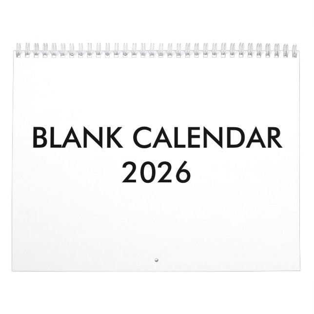 Calendário De vazios Para 2026 (Capa)