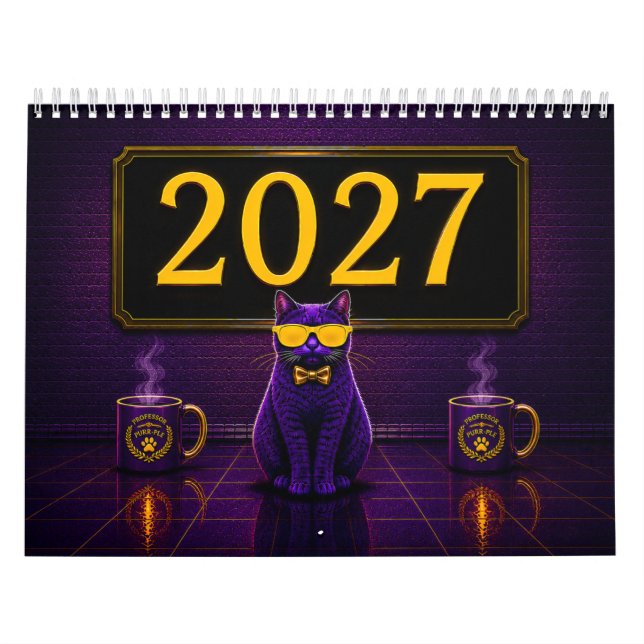 Calendário de Viagem de 2027 do Professor Purr-ple (Capa)