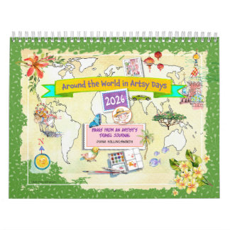 Calendário de Viagem de Aquarela ao redor do mundo