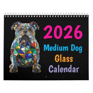 Calendário de Vidro de Cachorro Médio