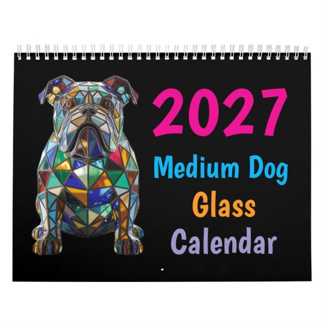 Calendário de Vidro de Cão Médio 2027 (Capa)