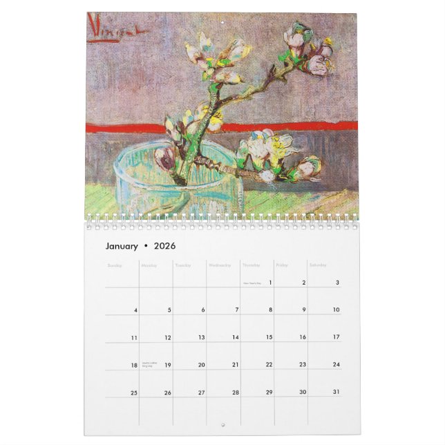 Calendário de Vincent van Gogh 2011 (Jan 2026)