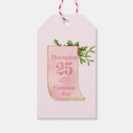 Calendário de Vintage e Etiqueta Holly Gift