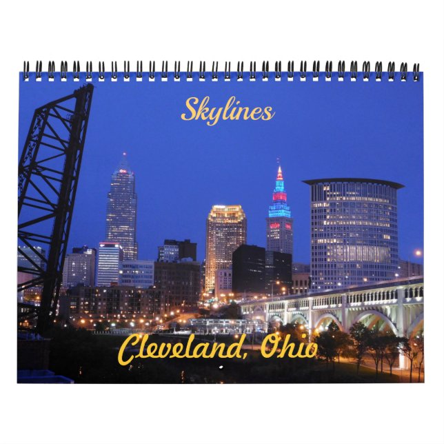 Calendário de Vistas do Skyline do Cleveland OH (Capa)