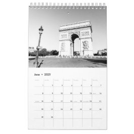 Calendário Decoração da Casa de Paris Preta e Branca
