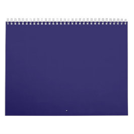 Calendário Deep Blue Solid Background | Classic Modern Design