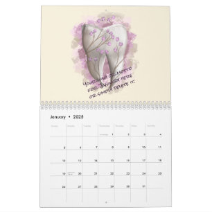 Calendário Deseje ou lema para cada mês. Dentista dentário pr