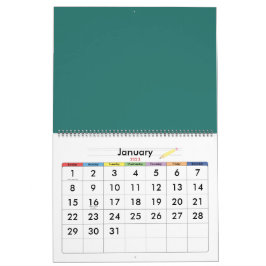 Calendário desenho abstrato vintage feito à mão   