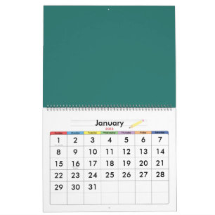 Calendário desenho abstrato vintage feito à mão