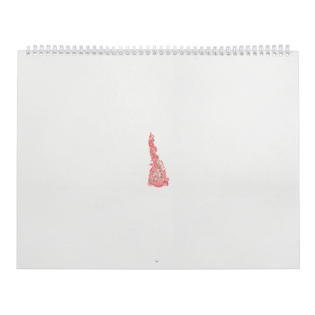 Calendário desenho de uma ave com flores (Capa)