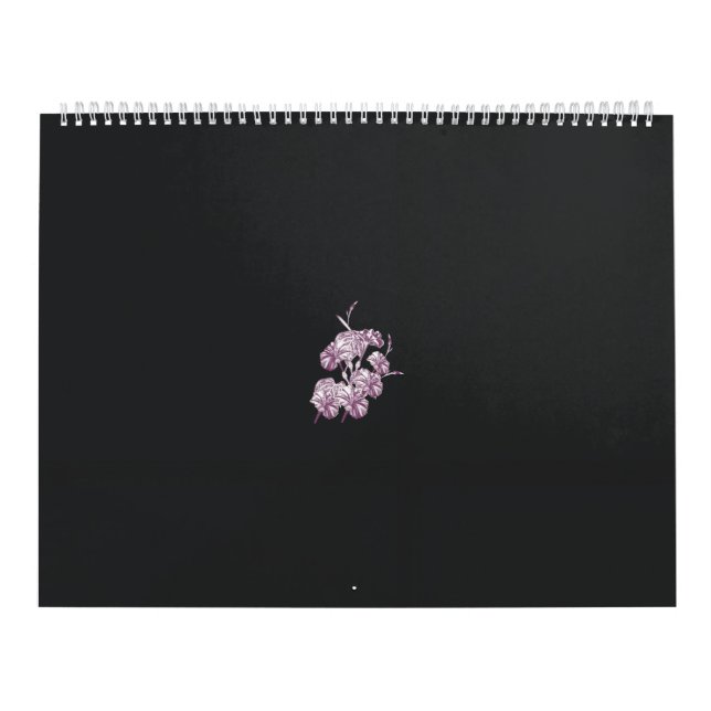 Calendário desenho de uma planta com flores roxas (Capa)