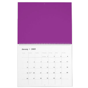 Calendário Design com um espantoso fundo roxo e branco