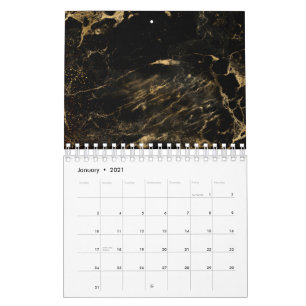 Calendário Design de Arte Negra Vestida, estética Grunge Gó