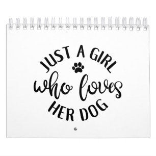 Calendário Design De Cachorro Só Uma Garota Que Ama Seu Cacho