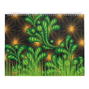 Calendário design de espelho e algumas plantas