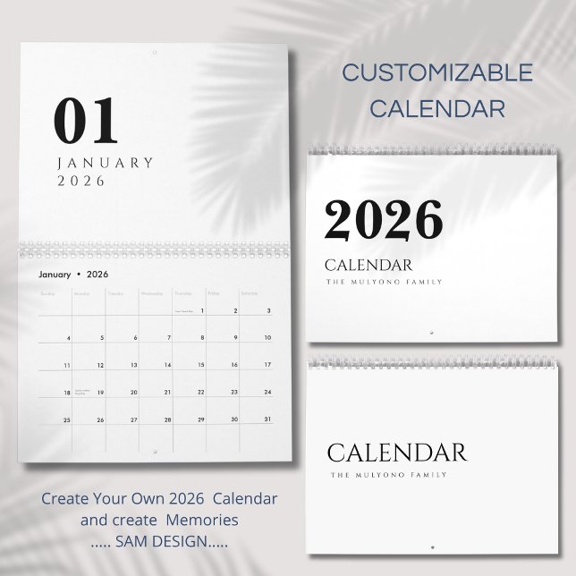 Calendário Design de Luxo Simples (Criador carregado)
