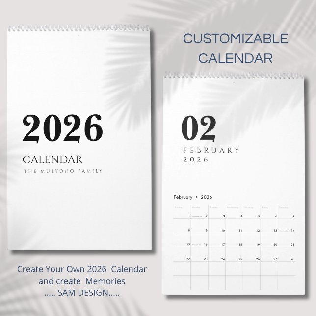 Calendário Design de Luxo Simples (Criador carregado)