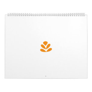 Calendário Design em forma de flor estilizada de laranja num