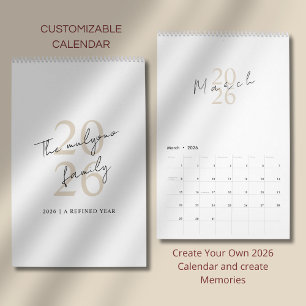 Calendário Design Minimalista Limpo