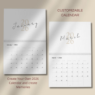 Calendário Design Minimalista Limpo