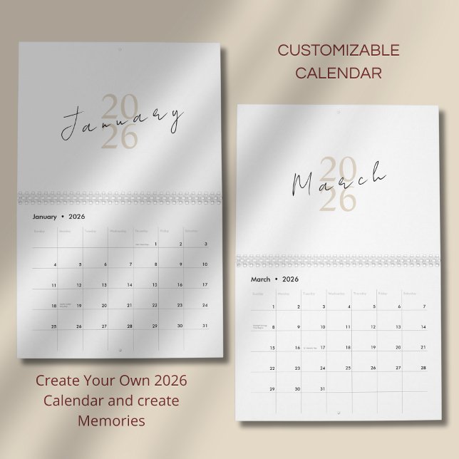 Calendário Design Minimalista Limpo (Criador carregado)