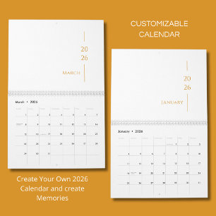Calendário Design Minimalista Limpo