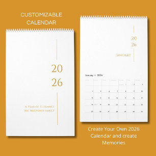 Calendário Design Minimalista Limpo