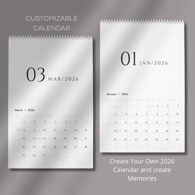 Calendário Design Minimalista Limpo (Criador carregado)