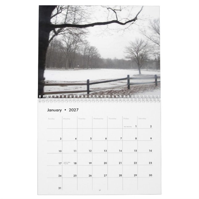 Calendário DIÁRIO da FOTO 2010 de LONG ISLAND (Jan 2027)