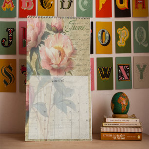 Calendário Diário Vintage Floral Lixo 2025