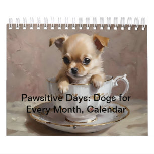 Calendário Dias Pawsitivos: Cães por Cada Mês,