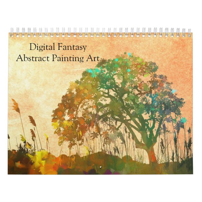 Calendário Digital Fantasy Abstrato Painting Art 2025 (Capa)