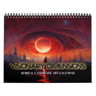 Calendário Dimensões Visionárias 2026 4 Paisagens Surreais