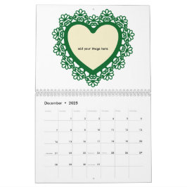 Calendário Dingus Heart and Lace Colorful