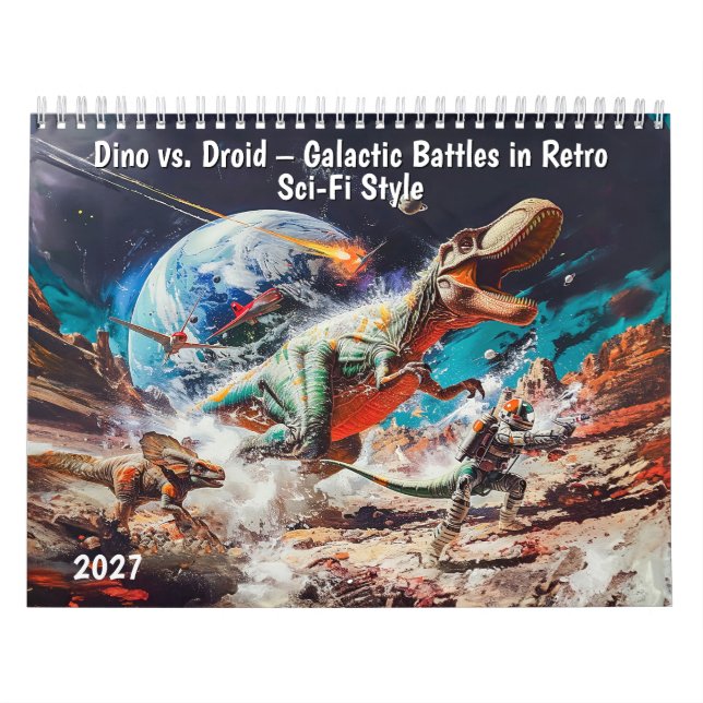 Calendário Dino vs. Droid – Batalhas Galácticas no Retro Sci- (Capa)