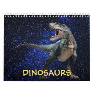 Calendário Dinossauros Dark Shiny Sky Linda Parede