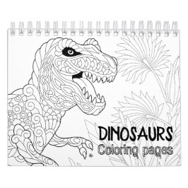 Calendário Dinossauros que colorem páginas
