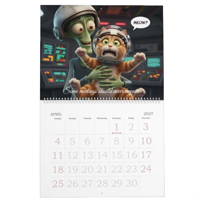 Calendário Divertido de Animais – Humor Excêntrico (Abr 2027)