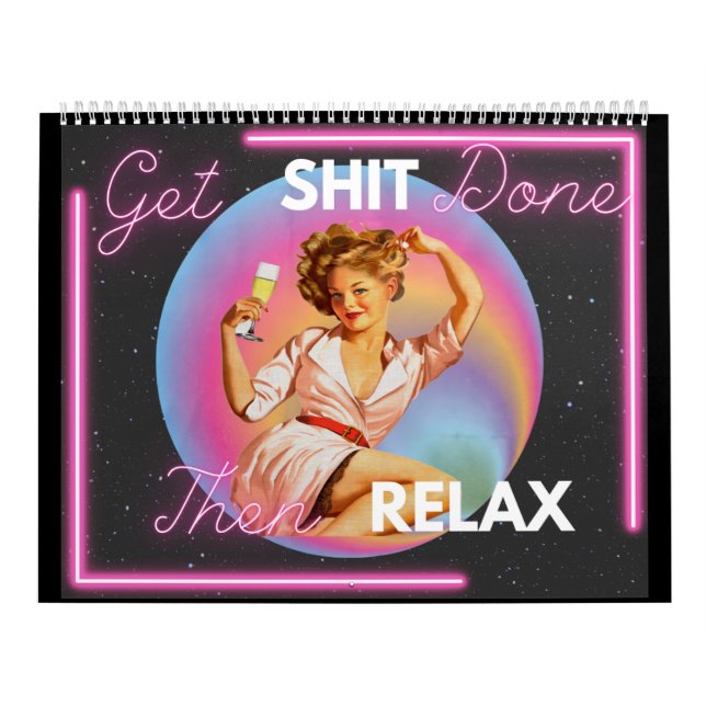 Calendário Divertido de Presente para Amiga Retro  (Capa)